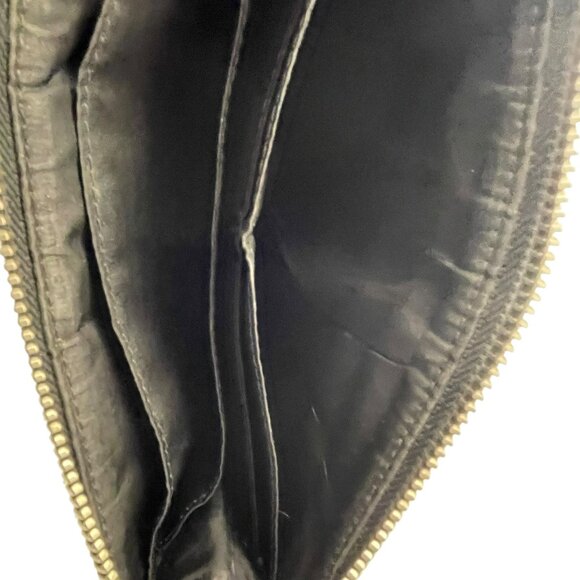 Coach Signature Black Canvas Jacquard Leather Stripe Wristlet Wallet - Picture 3 of 12